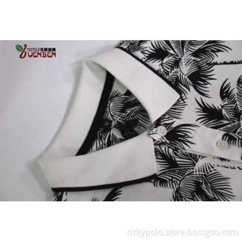 95%Cotton 5%Spandex Solid PK With Printing Shirts
